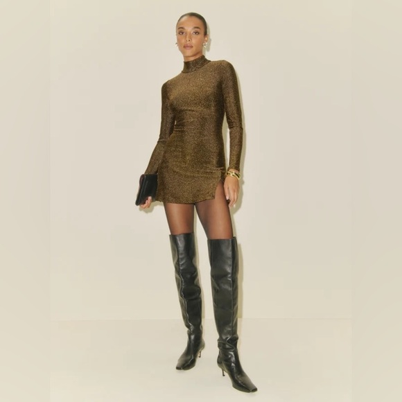 Reformation Hermia Mini Metallic Dress - Picture 1 of 11